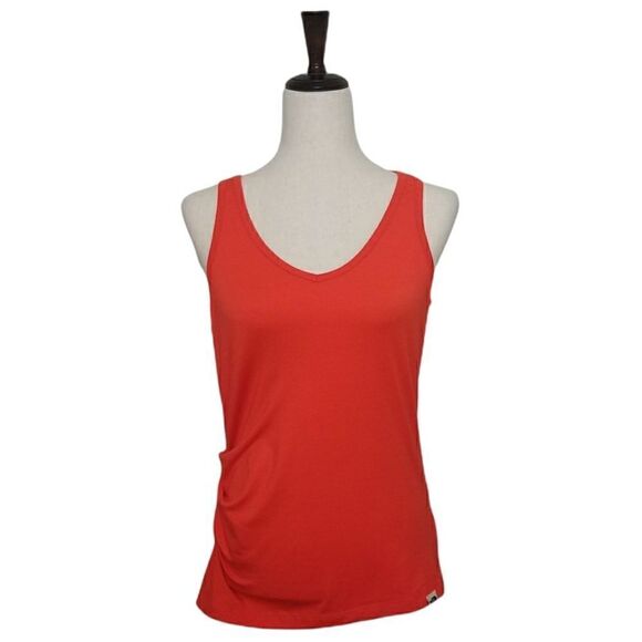 The North Face Orange Pleated  Athletic Stretch Sports Tank Top Size SP - Picture 1 of 9